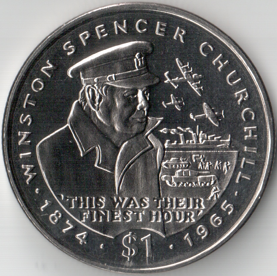 winston spencer churchill 1$ liberia 1995