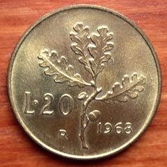 20 lira 1968 Italia